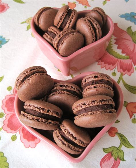 Chocolate Macarons With Dark Chocolate Ganache