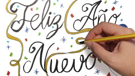 Como Dibujar Feliz AÑo Nuevo Con Letras Bonitas Dibujos De Navidad Paso A Paso Faciles Youtube