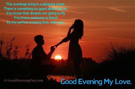 Good Evening Romantic Love Quotes With Couple | Romantic love quotes, Good evening love, Evening ...