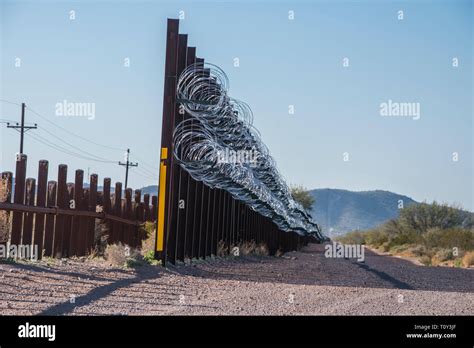 International Border Between Usa And Mexico Near Lukeville Usa And