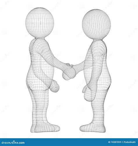 Two Humans Give Their Hand For Handshake Stock Illustration