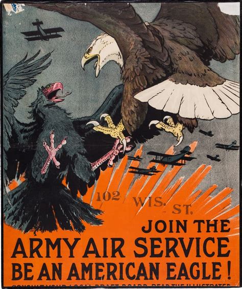 Fantastic Wwi Us Army Air Service Recruiting Poster Join The Army