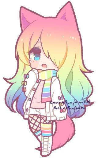 Kawaii Rainbow Anime Girl