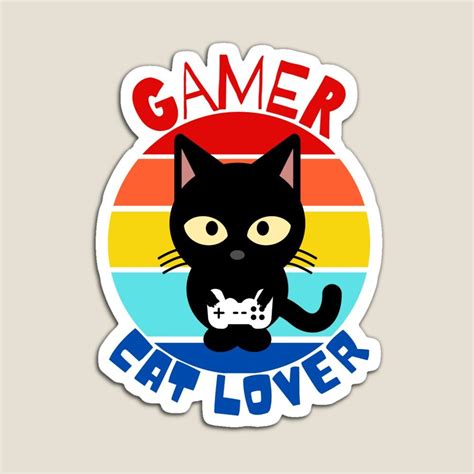 Gamer And Cat Lover Magnet By Yeppashop In 2021 Cat Lovers Gamer Cat