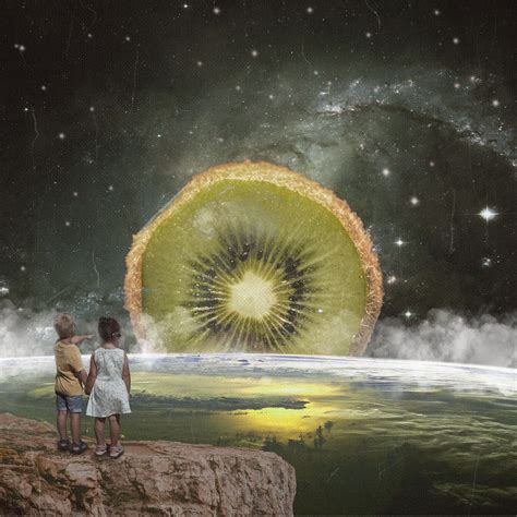 Kiwi Sunrise Surreal Art Surrealism Painting Surreal Collage Art