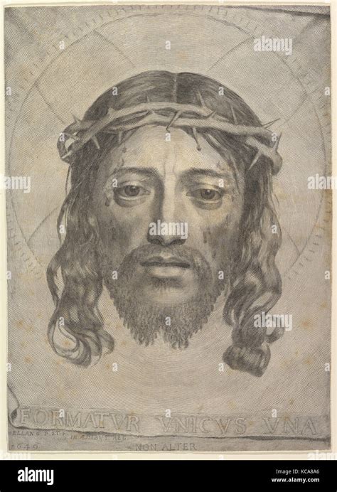 Face Of Christ On St Veronicas Cloth Claude Mellan 1649 Stock Photo