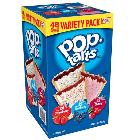 Kelloggs Pop Tarts Variety Pack Frosted Strawberryblueberrycherry