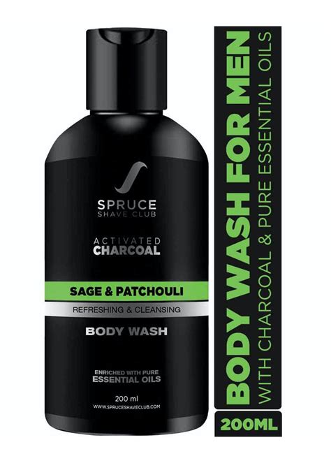 Get Charcoal Natural Body Wash For Men With Essential Oils Sulfate