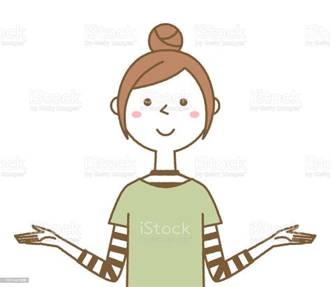 A Young Woman With Open Arms Stock Illustration Download Image Now