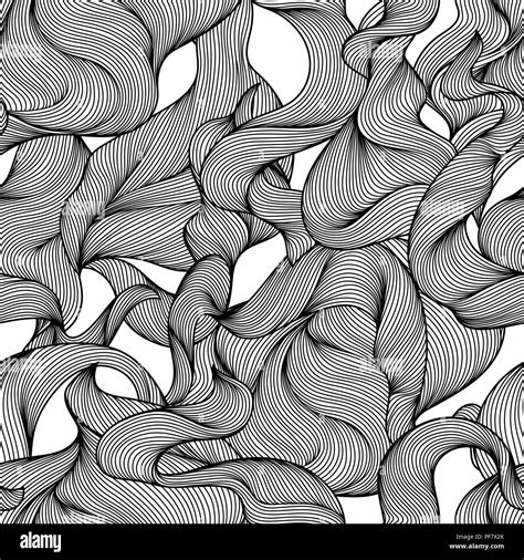 Seamless Wave Hair Line Pattern Stock Vector Image And Art Alamy