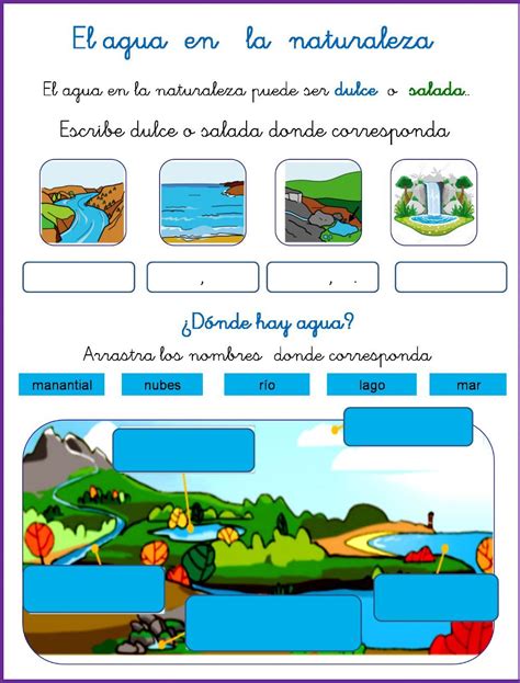 Ficha De El Agua En Pdf Online La Tierra Para Niños Fórmulas De