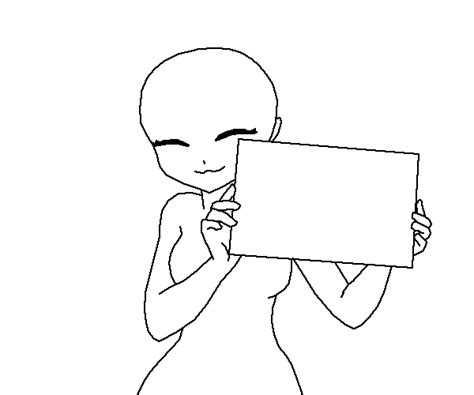 Pixilart Anime Girl Holding A Piece Of Paper Base By