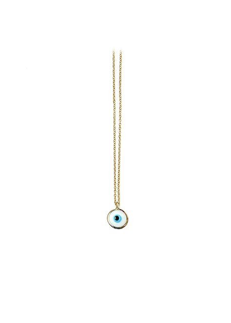 Evil Eye Necklace In 18kt Solid Gold