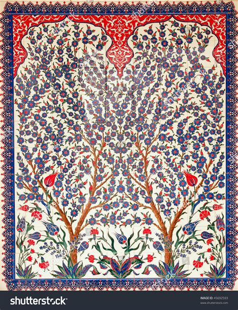 Turkish Artistic Wall Tile Tree Design Stock Photo 45692593 Shutterstock