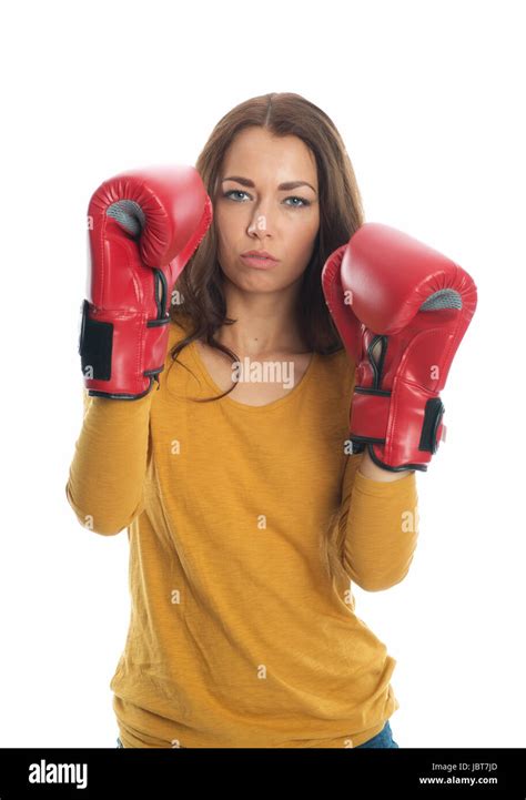 Woman With Boxing Gloves Stock Photo Alamy