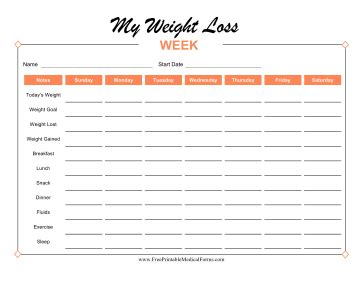 Weight loss tracker printable pdf. Printable Weekly Weight Loss Tracker Colorful