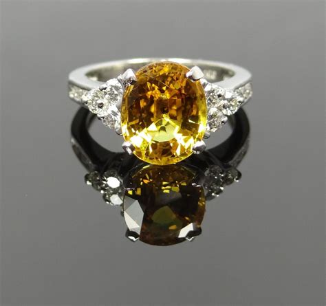 Sapphire, ruby, emerald and diamond engagement rings | gemsny. Yellow Sapphire Platinum and Diamond Engagement Ring | Yellow sapphire, Diamond jewel ...