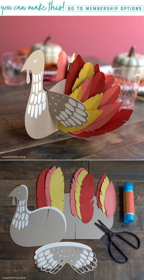 Folded Paper Turkey Thanksgiving Decoration Origami