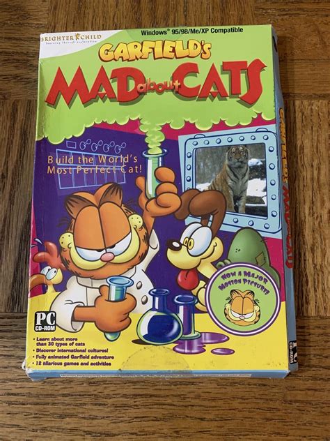 Garfields Mad About Cats Pc Computer Game Rare Vintage Ships N 24 Hours