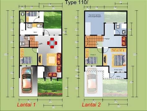 Untuk mendapatkan desain rumah tipe 60 yang nyaman dan. Desain Rumah 3 Kamar Tidur Type 110 | Denah rumah, Rumah ...