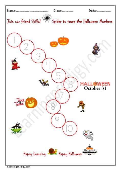 Free Printable Halloween Numbers Tracing Worksheet For Nursery Kids