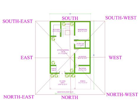 North Facing House Vastu Plan 30x50