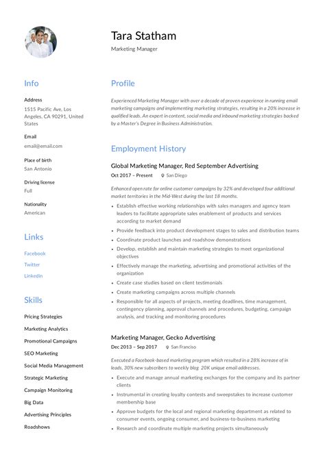 Marketing Manager Resume Writing Guide 12 Templates 2020