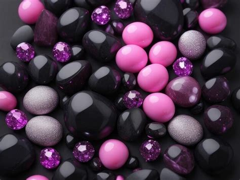 Premium Ai Image Pink And Black Stones Background