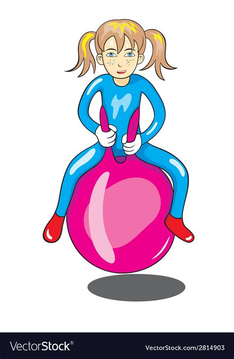 Girl With A Bouncing Ball Royalty Free Vector Image