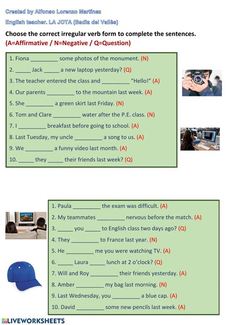 Irregular verbs 2 - Interactive worksheet | Irregular verbs, English as ...