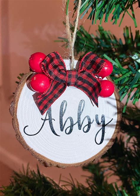 Personalized Wood Slice Ornament Etsy
