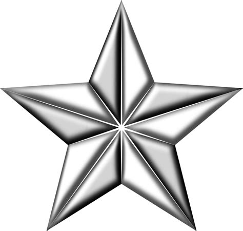 3d Segmented Silver Star Openclipart
