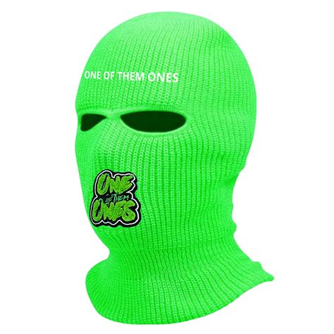 Limited Organik Lyfestyle 1ofthem1s Green Ski Mask Logo Over The