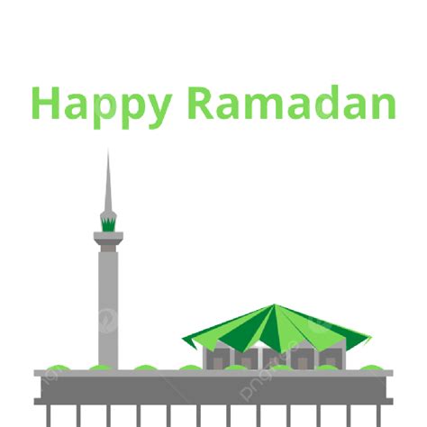 Happy Ramadan With Green Mosque Png Mosque Iftaar Prayer Png And