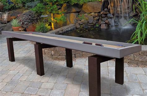 The Rock Solid Outdoor Shuffleboard Table With Amazing Wood Finish