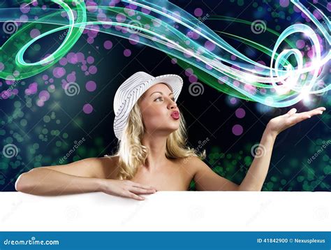 Naked Girl With Banner Stock Photo Image Of Sell Girl
