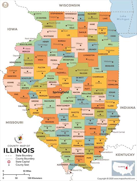 State Of Illinois Map With Counties And Cities Billye Sharleen