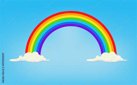 Blue Sky With Rainbow And Cloud Vector Illustration Stock Vector