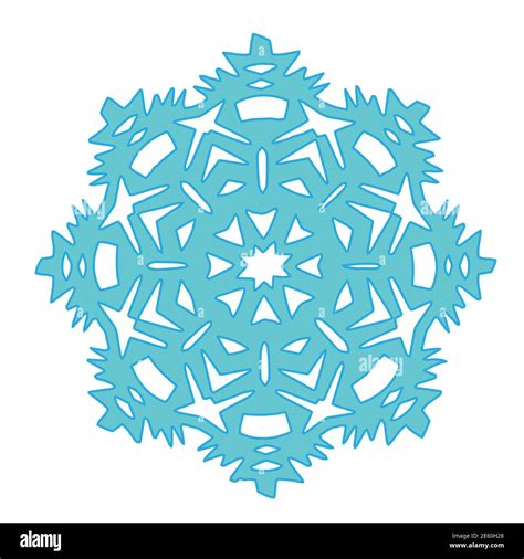 blue festive snowflake lie on white background cut out of paper stock vector image and art alamy