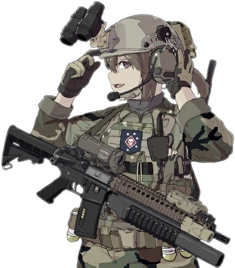 Gun Army Soldier Operator Army Animegirl Freetoedit