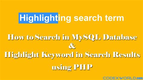 Highlight Keyword In Search Results With Php And Mysql Youtube