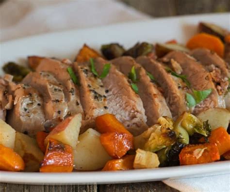 In a small saucepan over medium heat, whisk remaining flour and 1/3 cup water until smooth. One Pan Roasted Pork and Vegetables - Everyday Eileen