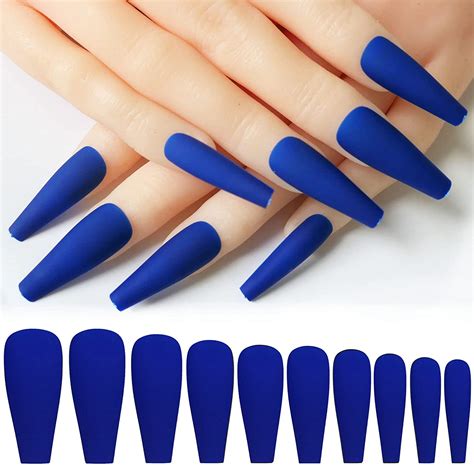 Luckforever 100pc Coffin Press On Nails Matte Long