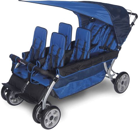6 Seat Stroller Multiple Child Twin Triplet Quadruplet Daycare Nursery