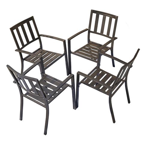 Metal, wicker and plastic are materials options available in outdoor dining chairs. Patio Festival Metal Outdoor Dining Chair (4-Set)-PF19271 - The Home Depot