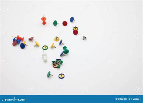 Colored Pins On A White Background Stock Photo Image Of Bright
