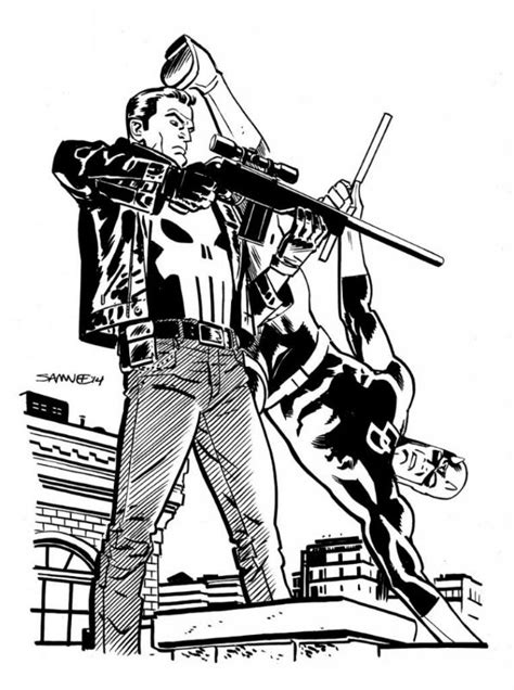 Daredevil V Punisher By Chris Samnee Comic Art Marvel Daredevil