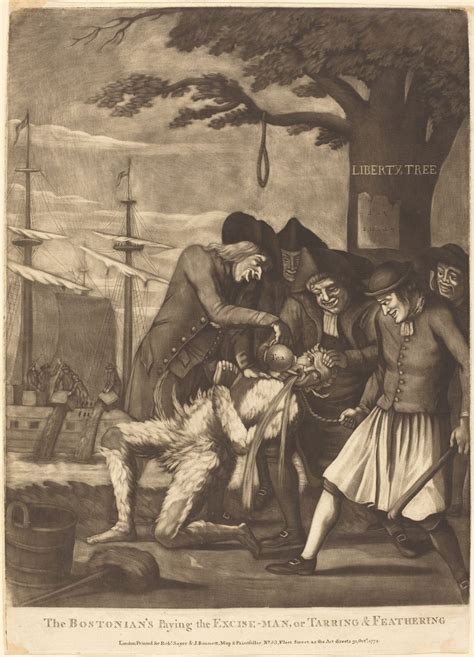 The liberty cap as well as bucket are down on the ground of his feet. Impressions of Tar and Feathers: The "New American Suit ...