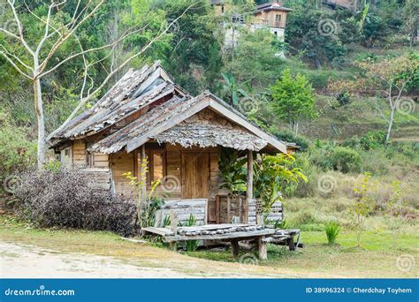 Thai Style Wooden Hut Of Hill Tribe Thailand Stock Photo Image Of