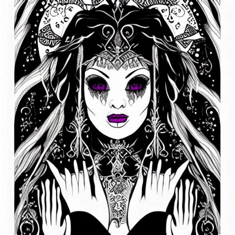 Dark Beauty Horror Coloring Page For Adults · Creative Fabrica